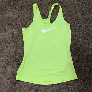 Neon yellow Nike tank top